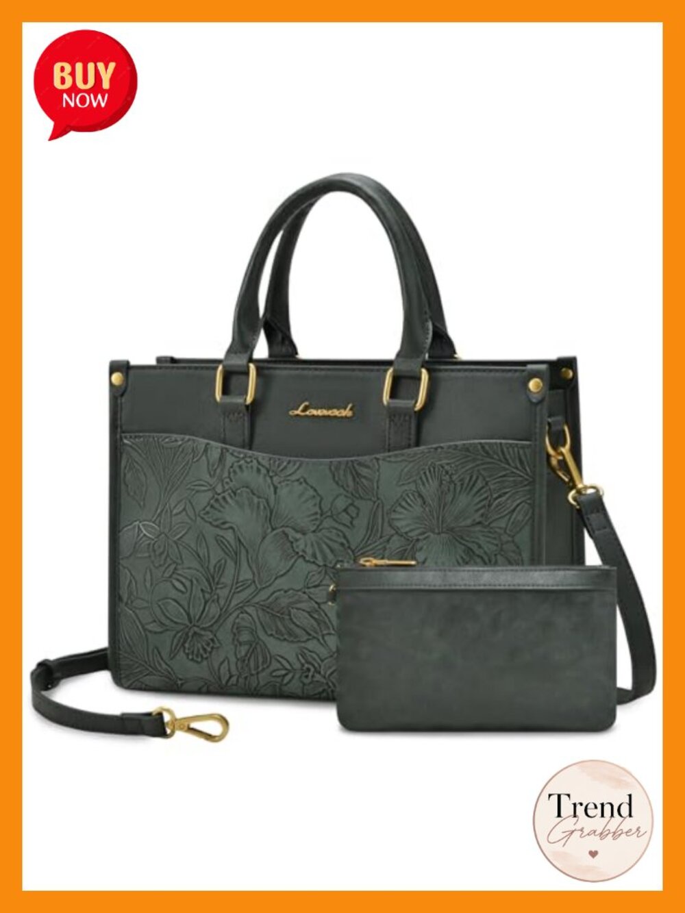 LOVEVOOK Vegan Leather Satchel Tote Bag Crossbody Shoulder Purse